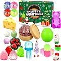 Christmas themed fidget squishy toy blind box set featuring various colorful shapes - L / Set of 24 / Green