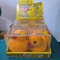 Juguete squishy de pato amarillo gigante en caja de exhibición individual clara - Caja de PVC / 13x13cm / Amarillo