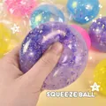 Purple aurora maltose squeeze ball stress relief toy with glitter - Maltose Candy / OPP Bagged / Purple Glitter Ball