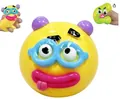 Jouet anti-stress emoji dessin animé à rebond lent version jaune pour enfants - Chien Drôle Changement de Visage (奇趣狗变脸捏捏乐) / 11.5cm / Jaune