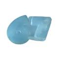 Blue translucent number 67 TPR squishy stress relief toy with fine glitter details - Number 67 Shape / Sky Blue