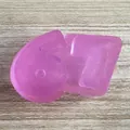 Purple semi-transparent number 67 squeeze toy made of glittery TPR material for stress relief - Number 67 Shape / Violet