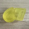 Yellow translucent '67' shaped squishy stress relief toy with jelly texture - Number 67 Shape / Yellow
