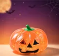 Glittery orange Halloween pumpkin squeeze toy with slow rebound stress relief design - Pumpkin Orange