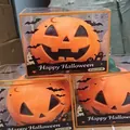 Grote oranje Halloween pompoen stressverlichting knijpspeeltje in een displaybox - PVC Doos / Met Bloem Gevulde Grote Pompoen