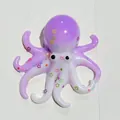Mignon poulpe squishy dégradé violet et blanc avec des motifs d'étoiles colorées et douces - Motif Poulpe / Violet Blanc