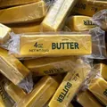 Slow rebound butter stick squishy toy in yellow with realistic salted packaging - Golden Butter Stick / Gold