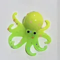 Poulpe squishy vert vif transparent avec paillettes étoiles colorées - Motif Poulpe / Jaune-vert