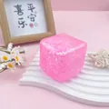 Jouet squishy cube d'eau rose à paillettes premium pour le soulagement du stress - Rose Sakura