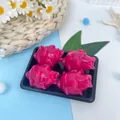 Lot de 4 adorables jouets anti-stress en forme de fruit du dragon rose fuchsia - Lot de 4 / Fruit