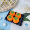 Mignon ensemble de jouets squishy kaki orange simulés pour soulager le stress - Lot de 4 / Orange