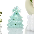 Sapin de Noël bleu clair pailleté en TPR, jouet à presser à rebond lent anti-stress - Noël arbre / Sapin de Noël Cyan