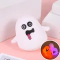 Cute white Halloween ghost squishy toy with LED glowing light for stress relief - White Ghost (Funny Glowing Style)