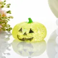 Transparente gelbe Halloween Kürbis Quetschspielzeug mit Glitzer und lachendem Gesicht. - Kürbis Squishy / Gold