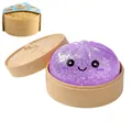 Giocattolo squishy panino glitter viola da 8,5 cm con contenitore per vapore - Stile Maltosio (Rimbalzo Lento) / 8.5CM (Con Vaporiera) / Viola