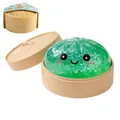 Simpatico giocattolo squishy a forma di panino verde glitterato con mini vaporiera - Stile Maltosio (Rimbalzo Lento) / 8.5CM (Con Vaporiera) / Verde