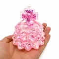 Jouet squishy sapin de Noël rose à paillettes avec remplissage de maltose à rebond lent - Noël arbre / Sapin de Noël à Paillettes Roses