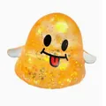 Süßes orangefarbenes Glitzer-Halloween-Geist-Quetschspielzeug mit Smiley-Gesicht - Paillettengeist-Lächeln Stil / Orange