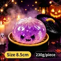 Μωβ διαφανές παιχνίδι squishy κολοκύθας Halloween με γκλίτερ, μέγεθος στα 8,5 cm - Ψωμάκι Φάντασμα Μωβ Halloween 8,5cm