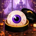 Halloween oogbol squishy speeltje met paarse iris in een zwarte stoommand gepresenteerd - Paars Oog met Stomer / 6.50cm / Paars