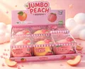Adorable cartoon jumbo peach squishy stress relief toy set in pink gift box packaging - Light Yellow Jumbo Peach