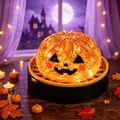 Decoratieve lichtgevende Halloween pompoen squishy speeltje met oranje glitters - Oranje Pompoenpakket met Stomer / 6.50cm / Oranje