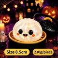 Χαριτωμένο Halloween κολοκύθα squishy παιχνίδι, φωτεινό σχέδιο, μέγεθος 8,5cm 230g. - Ψωμάκι Χαμογελαστό Λευκό Halloween 8,5cm