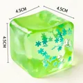 Grüner transparenter Eiswürfel-Squishy mit 4,5 cm Maßen für Stressabbau und Entspannung - 4.50cm / Schneeflocken-Eiswürfel / 104g Packung / Grün