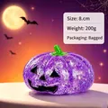 Paarse glitter Halloween pompoen squishy speelgoed voor stressverlichting, 8 cm - Pompoen Squishy / 8.5cm / Paars