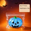 Μπλε γκλίτερ κολοκύθα Halloween squeeze toy σε διαφανή τσάντα για ανακούφιση από το άγχος - Μικρό Squishy Κολοκύθα / 7cm / Μπλε