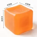 Orangefarbenes Eiswürfel Slow Rebound Squishy Spielzeug, 4,5 cm Größe Variante - 4.50cm / Mattierter Eiswürfel / 104g Packung / Orange