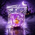 Μωβ τετράγωνο παιχνίδι squishy για το Halloween σε διαφανή πλαστική σακούλα με φερμουάρ - Στυλ Παγοκύβου Κολοκύθα Φάντασμα Halloween (4.5cm) / Μωβ
