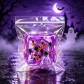 Μωβ τετράγωνο Halloween squishy παιχνίδι αντιστρές με διακόσμηση κολοκύθας και αράχνης - Στυλ Παγοκύβου Αράχνη Halloween (4.5cm) / Μωβ