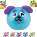 Zachte blauwe honden gezicht squishy stressverlichting speelgoed met cartoon design - Hondengezicht Wisselen (T33) / Blauw