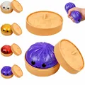 Set di giocattoli squishy a forma di panino con vaporiera, 8,5 cm antistress relax - Stile Pectina (Rimbalzo Rapido) / 8.5CM (Con Vaporiera) / Viola