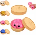 Giocattolo squishy a forma di panino al vapore da 8,5 cm con vaporiera per relax - Stile Pectina (Rimbalzo Rapido) / 8.5CM (Con Vaporiera) / Rosa