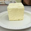 Jouet à presser en forme de fromage à la vaseline pour soulager le stress, jaune crème - Fromage Vaseline / 7cm
