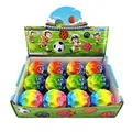 Coffret de 12 balles rebondissantes arc-en-ciel pour enfants en boîte présentoir - Lot de 12 / Balle à Haut Rebond PU sans Dragonne