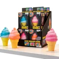 Jouet anti-stress spongieux en forme de cône de glace coloré avec emballage - Boîte de Couleur / Bleu