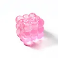 Detail of pink translucent cube squishy toy with a glossy bubbly texture for stress relief. - Cube Ice Cube (XY-Cube) / 5cm (1 Piece/Pack) / Pink