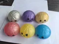 Set di 6 squishy colorati e glitterati a forma di panino per alleviare lo stress in modo divertente - Con Vaporiera / Stile Perle Multicolore Casuale
