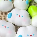 Χαριτωμένο λευκό σύννεφο squishy παιχνίδι αργής επαναφοράς με πολύχρωμες διακοσμήσεις - Σχήμα Σύννεφου / Cloud Face