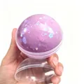 Purple glitter squeeze stress ball toy with cute star and flower patterns for adults - Crispy Ball / Glitter Pulp Purple