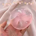 Pink translucent dumpling-shaped maltose squeeze toy for stress relief and fun - Pink (Transparent) / 6cm