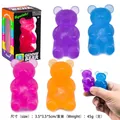 Jouets anti-stress squishy ours en gomme colorés en violet, bleu, rose et orange - Ours en Maltose