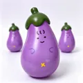 Purple eggplant squishy toy featuring a cute smiley face and slow rebound material - Simulation Eggplant