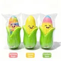 Detail view of three styles of smiling corn PU slow rebound squishy toys in clear packaging - Simulation Corn / 1 Piece (OPP Bag) / Yellow