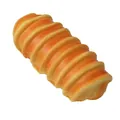 Close-up view of the detailed texture on a spiral PU slow rebound simulation bread squishy - Caterpillar Bread