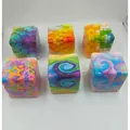 Σετ πολύχρωμα παιχνίδια squishy παγάκια PU με διάφορα σχέδια μαρμάρου και αστεριών - Πολύχρωμο Μπλοκ Τυριού / 7cm Προδ