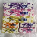 Realistic butter-shaped PU slow rebound squishy toys in various marble colors and sizes. - Marble Large Butter Stick / Orange Flow (23cm)